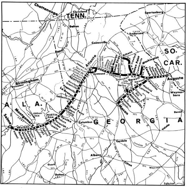 Georgia Railroad System Map